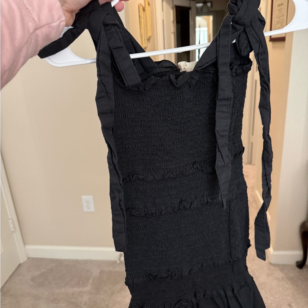 Altar'd State Black Dress with Multicolor Embroidered Yoke